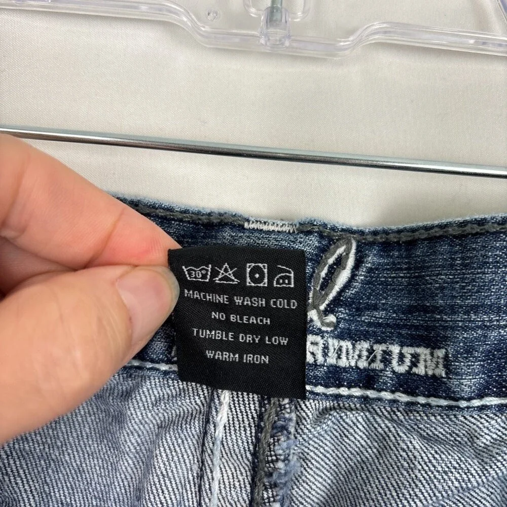 Royal Premium Jeans Men's 31x30‎ Straight Leg Distressed Embroidered Pockets